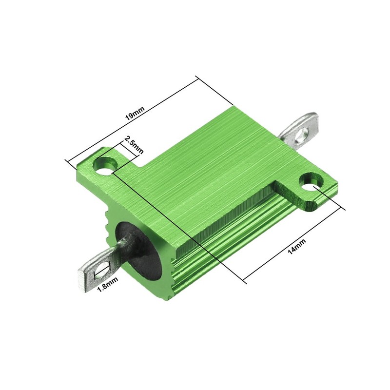 sourcing map Aluminium Housing Resistor 10W 10 Ohm Green Wirewound