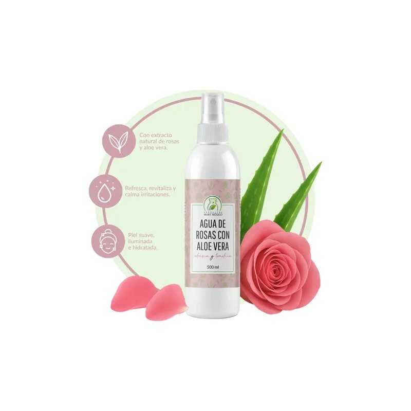 Agua De Rosas Con Aloe Vera Con Vitaminas A Y