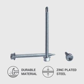 60pcs DIN 7504K Galvanized Steel 5.5 x 70mm Screws Self Drilling Tapping Screw Hex Washer Head Self Tapping (60, 5.5 x 70 mm)