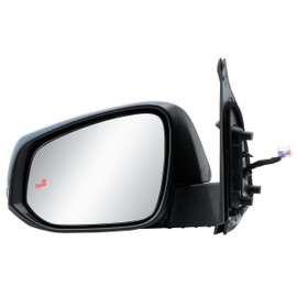 Driver Left Side Door Mirror Power and Heated Glass with BLIS Turn Signal Light and Primer Back Manual Folding for Toyota Tacoma 2017-2023