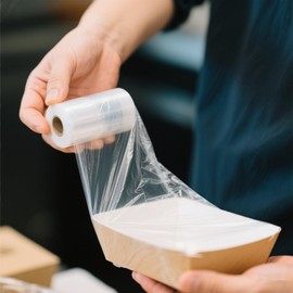 Plastic Wrap Stretch Film Roll - 650ft 2.36 inch Wide Clear Plastic Wrap Roll for Lunch box, fruit box, jewelry, Lipstick、cosmetics or small items - Self Adhering Packaging Mini Shrink Film