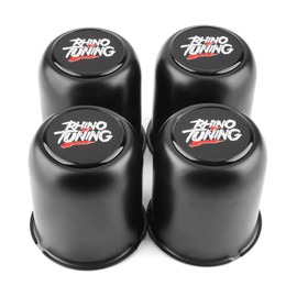 RhinoTuning Pack of 4 Wheel Hub Caps 3.19 Inch Hub Caps H 3.62 Inches Stainless Steel Removable Lid with Labelling Wheel Hub Cover Suitable for Touring Cars Off-Road Vehicles Trailers LKM Wheel, Black