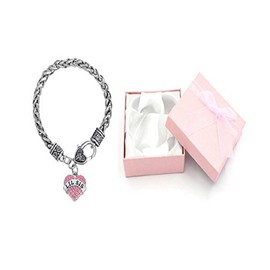 Libby's Market Place Lil Sis Little Sister Bracelet with Pink Gift Box, Metal, Crystal