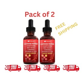 Unbranded Cayenne Pepper Supplement Liquid Drops + Hawthorn Berry - Pack 2