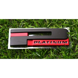 1x New P Platinum Emblem Trunk Lid Badge Nameplate Replacement for XTS - 20971945 (Black Red)