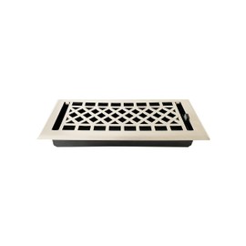 Empire Register Co, Decorative Air Vent Covers - 4x10 inch, Art & Craft Design, Brushed Nickel Finish, Heavy Duty Walkable Floor Register, Metal Damper Attached