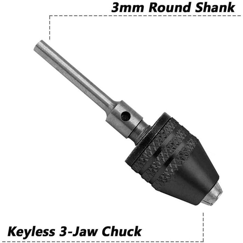 Mesee 2Pcs Mini Keyless Drill Chuck, 0.3-3.4mm Universal Quick Change