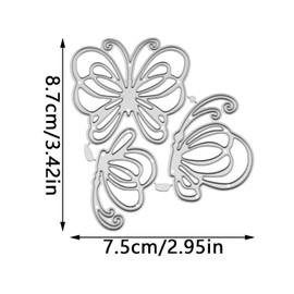yyangz 2 Sets Three Butterflies Embossing Cutting Die Carbon Steel Cutting Template Background Metal Embossing Cutting Template for Handmade Decoration DIY Crafts Scrapbooking Paper Card Embossing