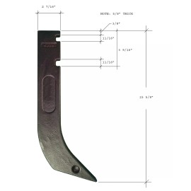 Gannon / Case / Cat / Deere 1 - Gannon Scraper Box Shank w Scarifier Tooth & Clip - H920 , 8075 , K1306