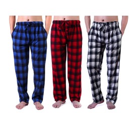 Different Touch 3 Pack Big & Tall Pajama Pants Set Bottoms Fleece Lounge Sleepwear PJs with Pockets Microfleece (Assorted, 3XL)