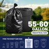 Plasticplace Contractor Trash Bags 55-60 Gallon, 3.0 Mil, Black Heavy