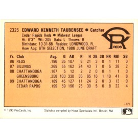 Eddie Taubensee Signed 1990 ProCards Minor League - #2325 Cedar Rapids Reds