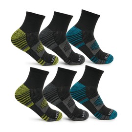 Fruit of the Loom Men's Breathable Performance Socks (6 Pack), Ankle-Black, 6-12