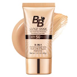 Frosted foundation liquid, tinted moisturizer, foundation BB cream, BB cream with natural SPF 50+ facial moisturizer, tinted sunscreen, and snail-based sunscreen suitable for all skin types.
