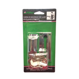 Ferpasa Chrome Door Security Chain with Key Chrome Key Unlock Door Security with Limited Access