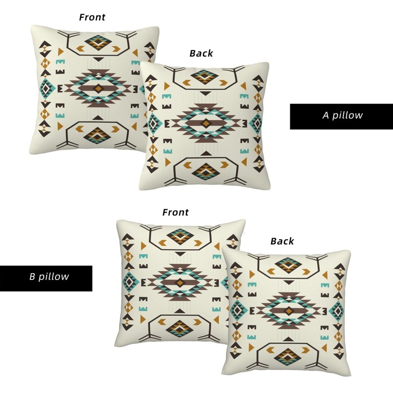 Native American Pattern Throw Pillow Covers Vintage Aztec Style Couch