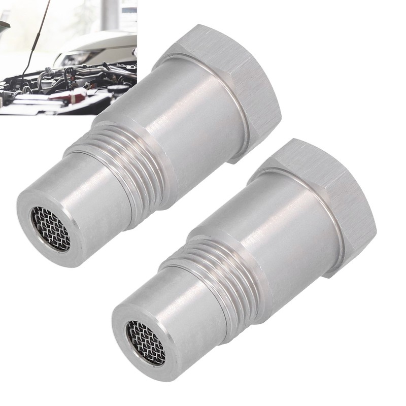 2Pcs Oxygen Sensor Adapter Welding Plug Engine Auxiliary with Filter