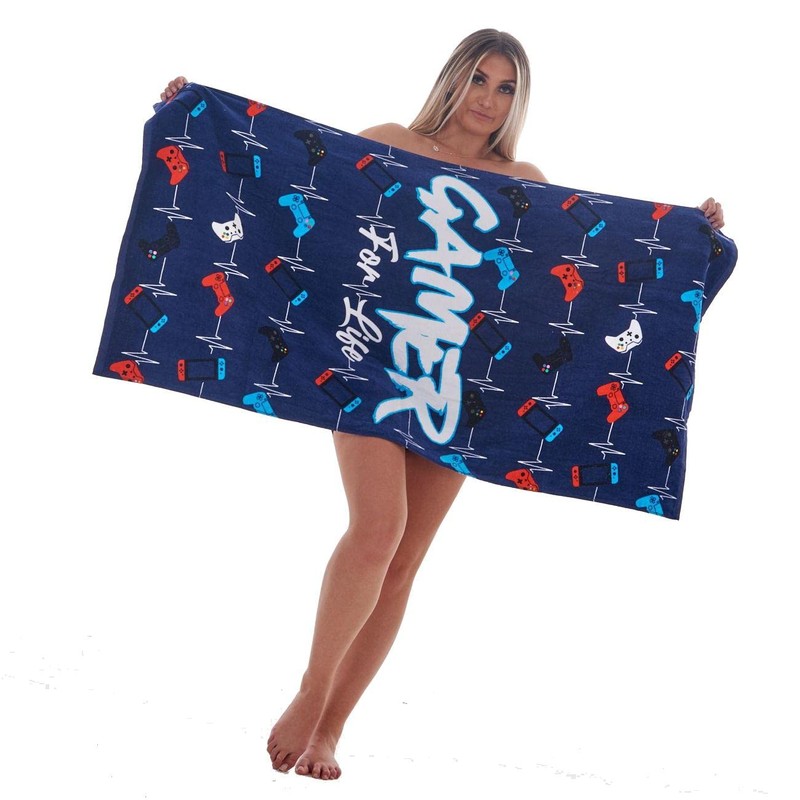 Gamer For Life Beach Towel - Gaming Controller Beats Design