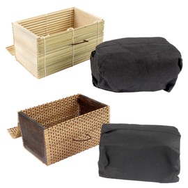 BambooMN Granulated Bamboo Charcoal Odor Absorber Bag in Decorative 4" Green and Brown Box, 2 Sets