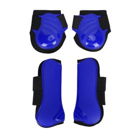 1Set Horse Legguard Leg Protector Leggings PU Thickened Shell Elastic Cushioning Inner Padblue L