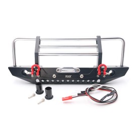KYX Racing Alloy Front Bumper with LED Lights Upgrades Parts Accessories for RC Crawler Car Axial SCX10 II 90046 Traxxas TRX4 TRX-4 Redcat Gen8 Scout II