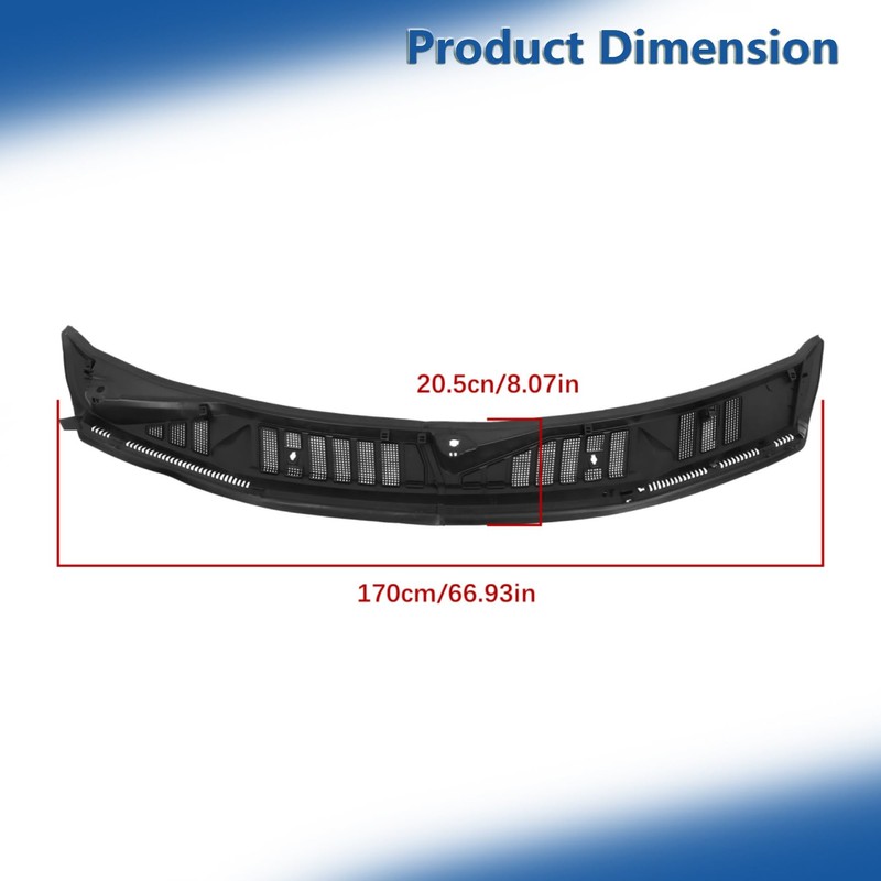 Silscvtt Windshield Window Wiper Cowl Cover Grille Front Black Replacement