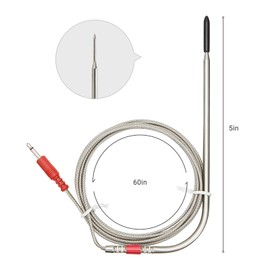 Inkbird 59 Inches Meat Probe Replacement for Bluetooth Thermometer IBT-4XS/IBT-6XS, Red (Only Suitable for IBT-4XS/IBT-6XS)