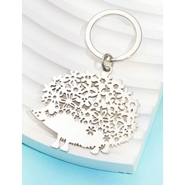 Silver Hedgehog Keyring, Hedgehog Keychain, Hedgehog Gift, Laser cut effect Hedgehog Keyring