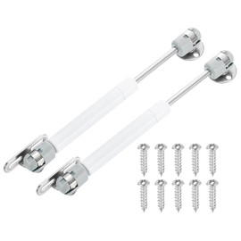 sourcing map 2Pcs Lid Support Hinges, 6 Inch 30N Gas Struts Soft Close Folding Lid Stay Hinges Lift Support Slow Lowering Pneumatic Lid Buffer for Cabinet Closet Wardrobe, White
