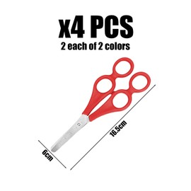 TYFGRT Pack of 4 children's scissors, children's craft scissors, children's auxiliary scissors, children's learning scissors, parent-child scissors