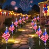 DTNESS 12 Pack 108 LEDs American Flag Pathway Lights w/