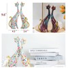Two Cat Statues Home Decor, White Cat Sculptures 9.6-Inch with