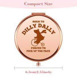 Aerfhhy Procrastinator Gift for Women Funny Procrastination Compact Makeup Mirror for Procrastinators Bestie Colleague Sister Friend Daughter Coworker Rose Gold Pocket Folding Travel Mirror