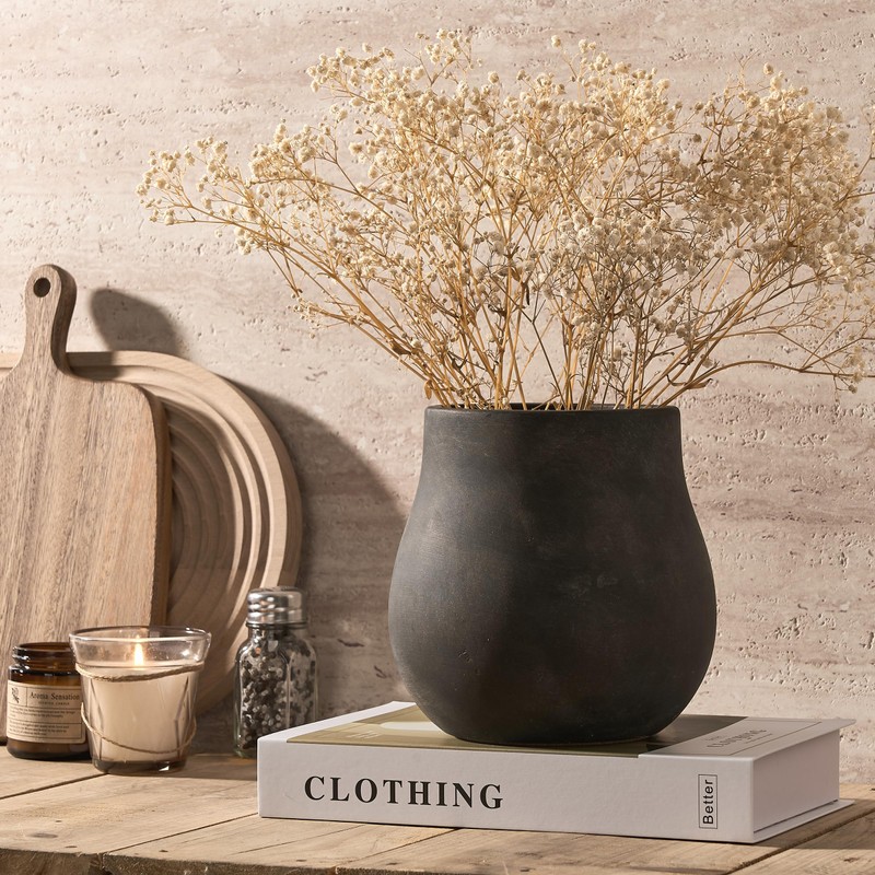 JIEMEI HOME Kitchen Utensil Holder, 6.61" Ceramic Rustic Utensil Crock