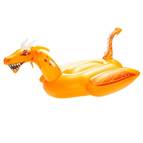 Aqua Oversized 8 Foot, Scorch The Dragon, 4 Mode, 16-Color LED Light-Up, Ride On, Inflatable Pool Float Lounge
