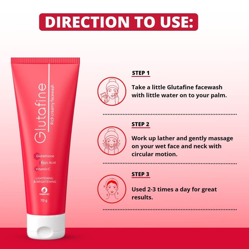 Glutafine Rich Creamy Facewash for Lightening and Brightening - 70g