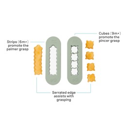 ezpz Baby Led Weaning Food Cutters | 2 Pack | For Ages 6 Months to 9 Months + (Sage)