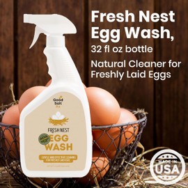 Good Salt Pet Fresh Nest Egg Wash Spray, Natural Cleaner for Freshly Laid Eggs, Made in the USA, 32 Ounce Bottle