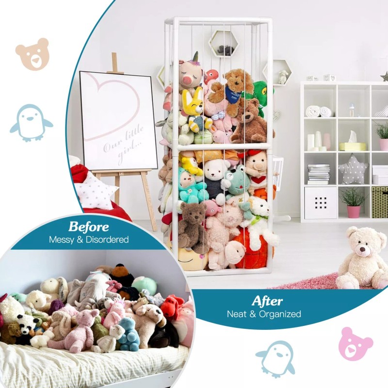 NewHome Toys PVC Shelf Storage Plush Plush Stuffed Animal Holder