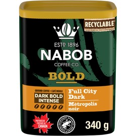 Nabob Dark Bold Roast Full City Dark Ground Coffee, 340g Canister