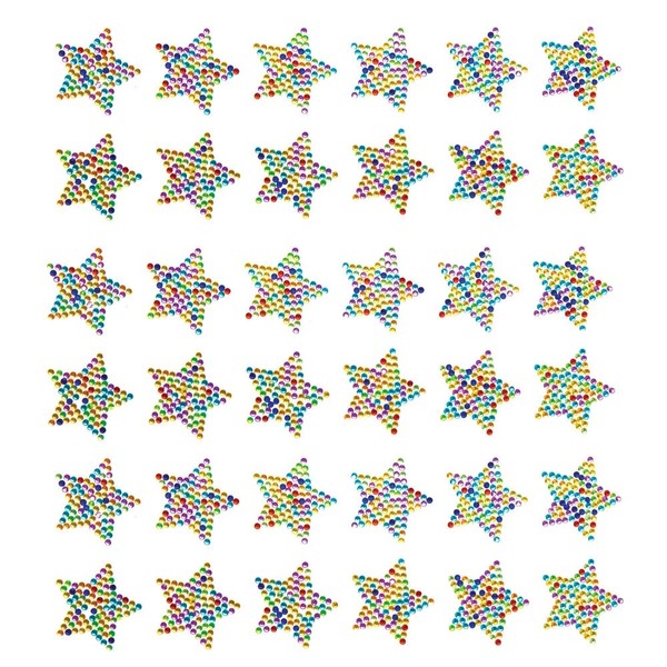 Baker Ross AT217 Rainbow Star Crystal Gem Stickers, Arts and