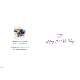 Traditional Milestone Birthday Card Age 75 - 9 x 6 inches - Piccadilly Greetings