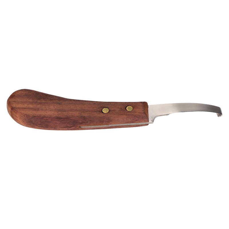 Steel Hoof Knife with Wooden Handle Pointed Cattle Livestock Hand