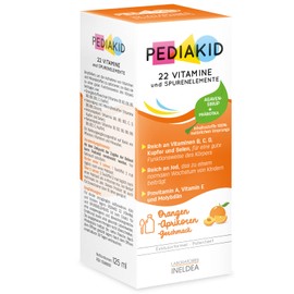 PEDIAKID - 22 Vitamins and Trace Elements - For Optimal Supply of Micronutrients - Gluten Free - Vegan - From the absorption of complementary foods - 125 ml
