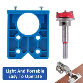 35mm Concealed Hinge Drilling Jig Hinge Jig Hole Forstner Guide Bit Boring Jig Hole Cutter Hinge Jig Drill Guide Sets for Cabinet Hinges and Mounting Plates Woodworking DIY Tools