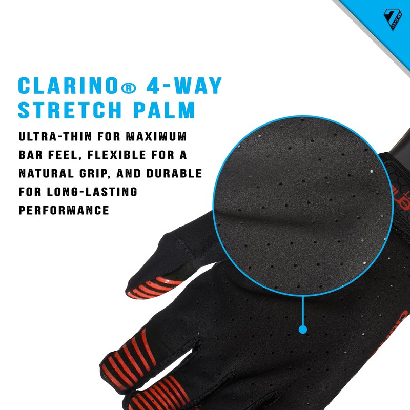 7 iDP Project Full Finger MTB Cycling Racing Gloves (Black/Red