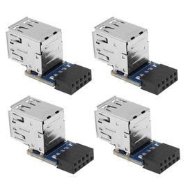 ECSiNG 4pcs 9 Pin / 10 Pin Motherboard Female Header to Dual USB 2.0 Female Adapter Converter Computer Accessories 2pcs Type A & 2pcs Type B