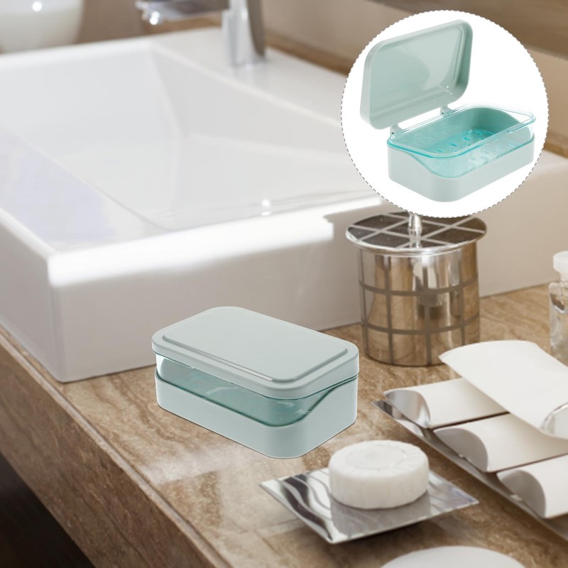 Angoily 1PC Soap Box with Removable Drainer and Lid, Soap