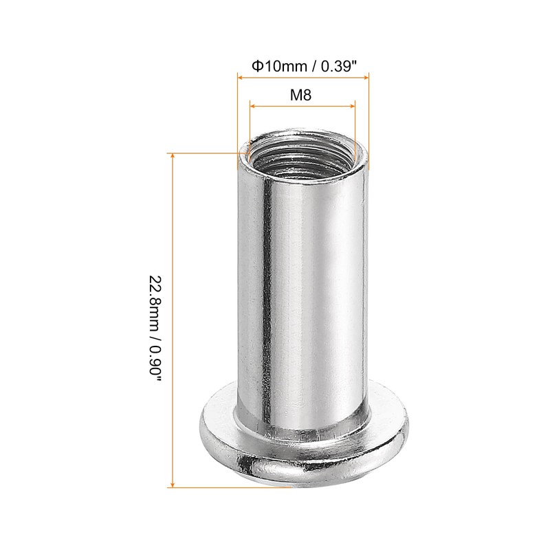 sourcing map M8x20mm Hex Socket Head Insert Nut Screw Post