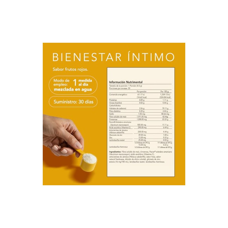 Probióticos Suplemento para Mujeres 135g - Intimate Flora Lactobacillus, D-Manosa,